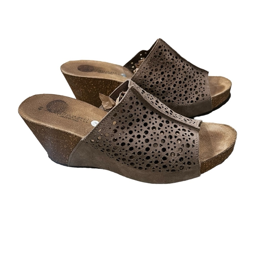 A. Giannetti Women's Slide Wedge leather Cork Sandals Size 10/41 EU